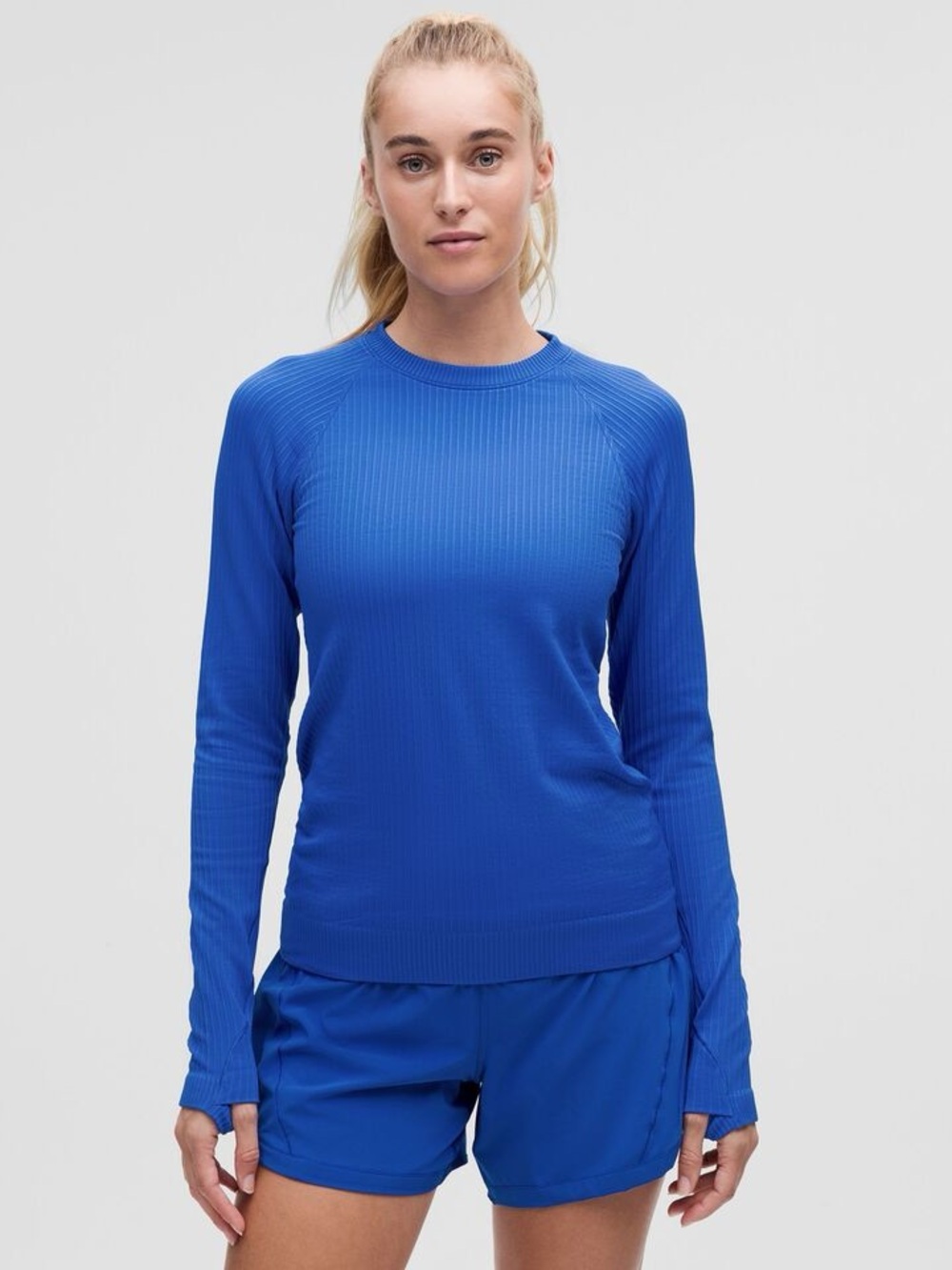Lululemon Rest Less Pullover Size 4 Cerulean Blue Long Sleeve Ribbed Top
